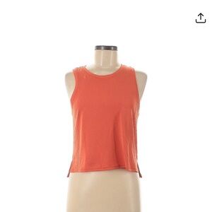 Lululemon Athletica Orange Sleeveless Crop Tank Top